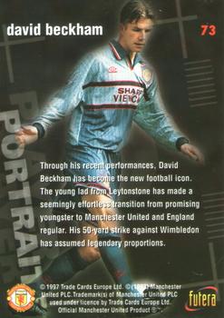 1997 Futera Manchester United #73 David Beckham Back