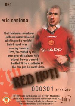 1997 Futera Manchester United - Red Hot Bronze #RH1 Eric Cantona Back