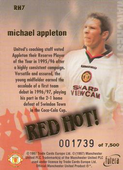 1997 Futera Manchester United - Red Hot Gold #RH7 Michael Appleton Back