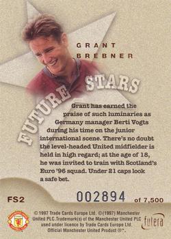 1997 Futera Manchester United - Future Stars Bronze #FS2 Grant Brebner Back