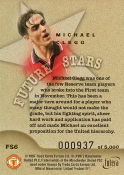 1997 Futera Manchester United - Future Stars Gold #FS6 Michael Clegg Back