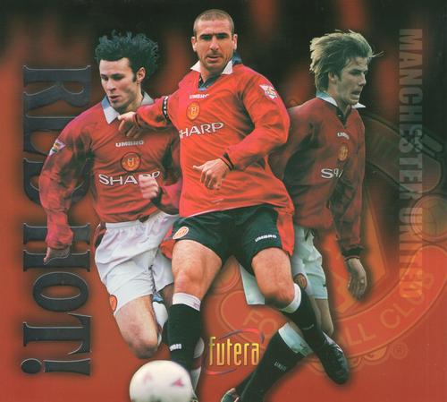 1997 Futera Manchester United - Extra Large Player Montage Silver #NNO Giggs / Cantona / Beckham Front