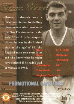 1997 Futera Manchester United - Legends Gold Promo #L1 Duncan Edwards Back