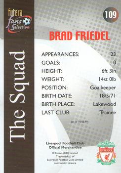 2000 Futera Fans Selection Liverpool #109 Brad Friedel Back