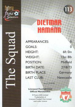 2000 Futera Fans Selection Liverpool #113 Dietmar Hamann Back