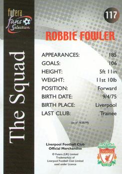 2000 Futera Fans Selection Liverpool #117 Robbie Fowler Back