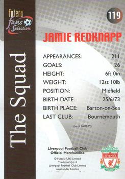 2000 Futera Fans Selection Liverpool #119 Jamie Redknapp Back