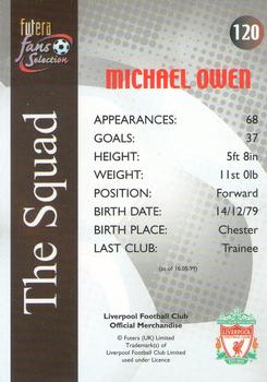2000 Futera Fans Selection Liverpool #120 Michael Owen Back