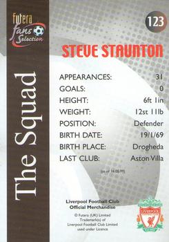 2000 Futera Fans Selection Liverpool #123 Steve Staunton Back