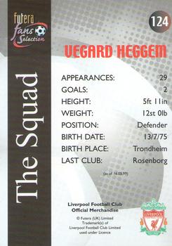 2000 Futera Fans Selection Liverpool #124 Vegard Heggem Back