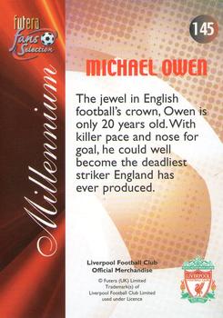 2000 Futera Fans Selection Liverpool #145 Michael Owen Back