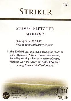 2013 Futera Unique World Football #076 Steven Fletcher Back