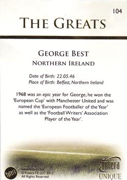 2013 Futera Unique World Football #104 George Best Back