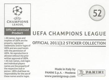 2011-12 Panini UEFA Champions League Stickers #52 Mario Balotelli Back