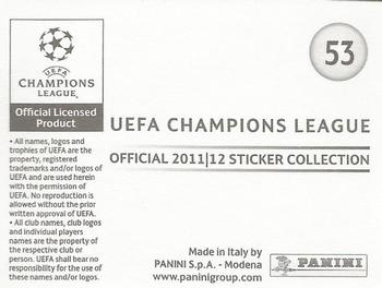 2011-12 Panini UEFA Champions League Stickers #53 Sergio Aguero Back