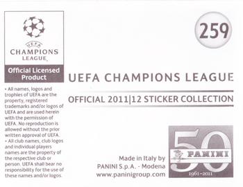 2011-12 Panini UEFA Champions League Stickers #259 Kolbeinn Sigthorsson Back
