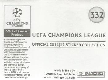 2011-12 Panini UEFA Champions League Stickers #332 Anthony Vanden Borre Back
