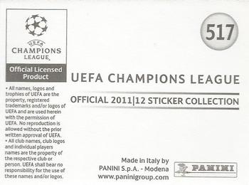 2011-12 Panini UEFA Champions League Stickers #517 Aleksandr Yurevich Back