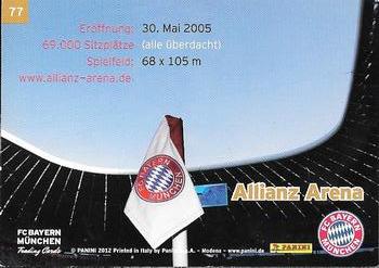 2012 Panini FC Bayern Munchen #77 Allianz Arena Back