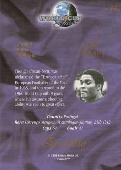 1998 Futera World Cup Greats Platinum #11 Eusebio Back