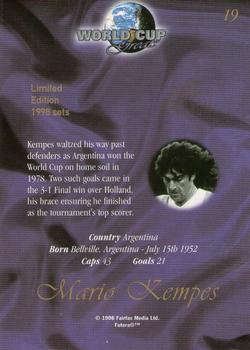 1998 Futera World Cup Greats Platinum #19 Mario Kempes Back