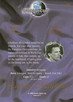 1998 Futera World Cup Greats Platinum #28 Lothar Matthaus Back