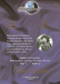 1998 Futera World Cup Greats Platinum #43 Uwe Seeler Back