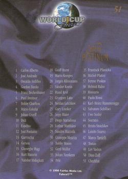 1998 Futera World Cup Greats Platinum #51 Checklist Back
