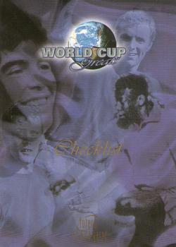 1998 Futera World Cup Greats Platinum #51 Checklist Front