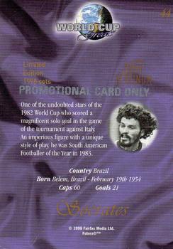 1998 Futera World Cup Greats Platinum #44 Socrates Back