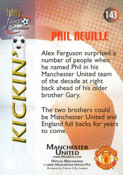 2000 Futera Fans Selection Manchester United #143 Phil Neville Back