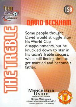 2000 Futera Fans Selection Manchester United #158 David Beckham Back