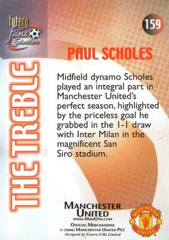2000 Futera Fans Selection Manchester United #159 Paul Scholes Back