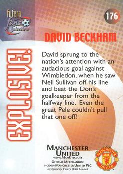 2000 Futera Fans Selection Manchester United #176 David Beckham Back