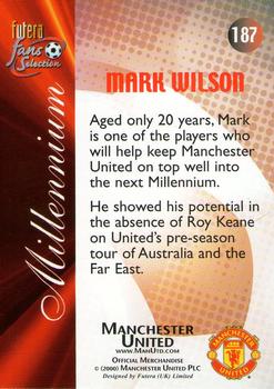 2000 Futera Fans Selection Manchester United #187 Mark Wilson Back