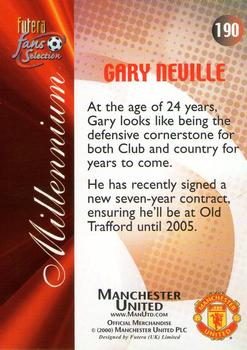 2000 Futera Fans Selection Manchester United #190 Gary Neville Back