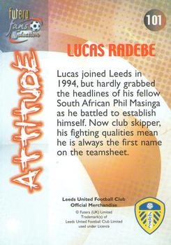 2000 Futera Fans Selection Leeds United #101 Lucas Radebe Back