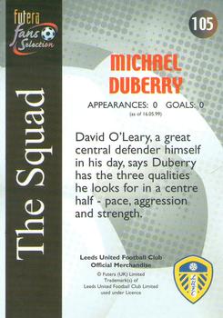 2000 Futera Fans Selection Leeds United #105 Michael Duberry Back