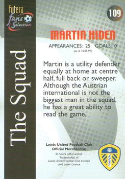 2000 Futera Fans Selection Leeds United #109 Martin Hiden Back