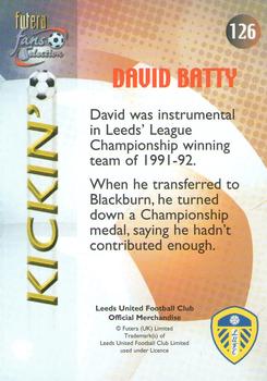 2000 Futera Fans Selection Leeds United #126 David Batty Back