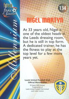 2000 Futera Fans Selection Leeds United #134 Nigel Martyn Back