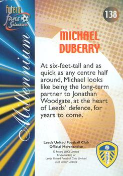 2000 Futera Fans Selection Leeds United #138 Michael Duberry Back