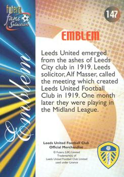 2000 Futera Fans Selection Leeds United #147 Emblem Back