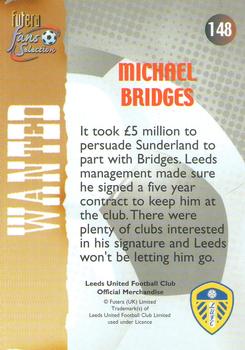 2000 Futera Fans Selection Leeds United #148 Michael Bridges Back