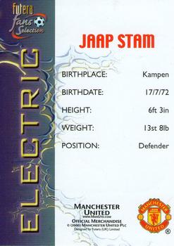 2000 Futera Fans Selection Manchester United - Electric #NNO Jaap Stam Back
