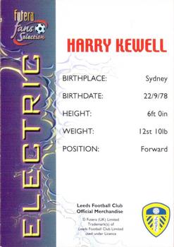 2000 Futera Fans Selection Leeds United - Electric #NNO Harry Kewell Back