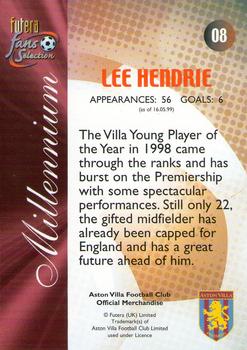 2000 Futera Fans Selection Aston Villa #08 Lee Hendrie Back