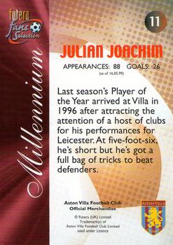 2000 Futera Fans Selection Aston Villa #11 Julian Joachim Back