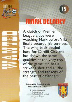 2000 Futera Fans Selection Aston Villa #15 Mark Delaney Back