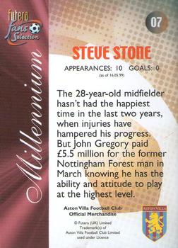 2000 Futera Fans Selection Aston Villa #07 Steve Stone Back